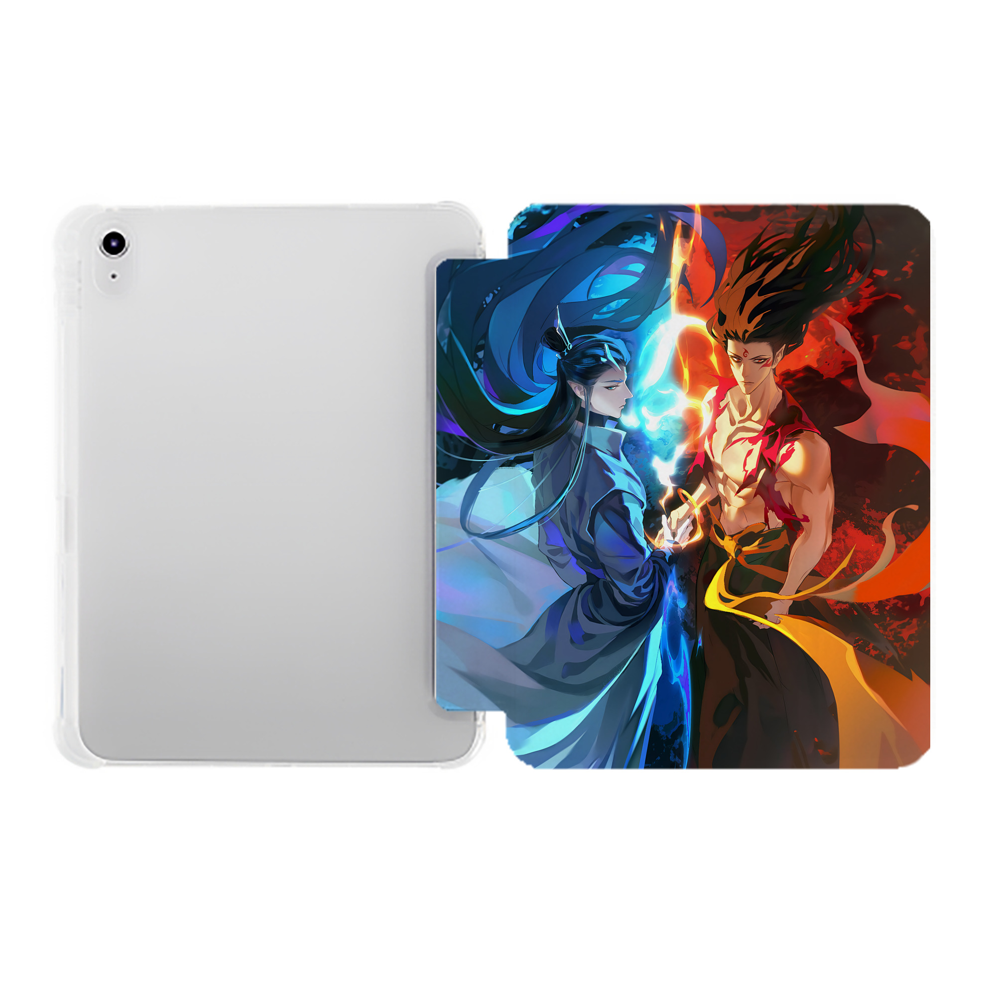 （画像用） Ne Zha 2 ナタ 魔童の大暴れ IPad ケース ペン収納付き 三つ折りスタンド PUレザー×シリコン 対応機種9.5/10.5/10.9インチ